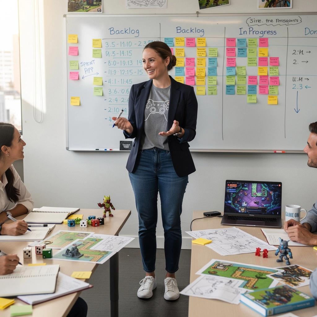 Ein Workshop mit Teilnehmern, die an ihren Projekten in Unity arbeiten.